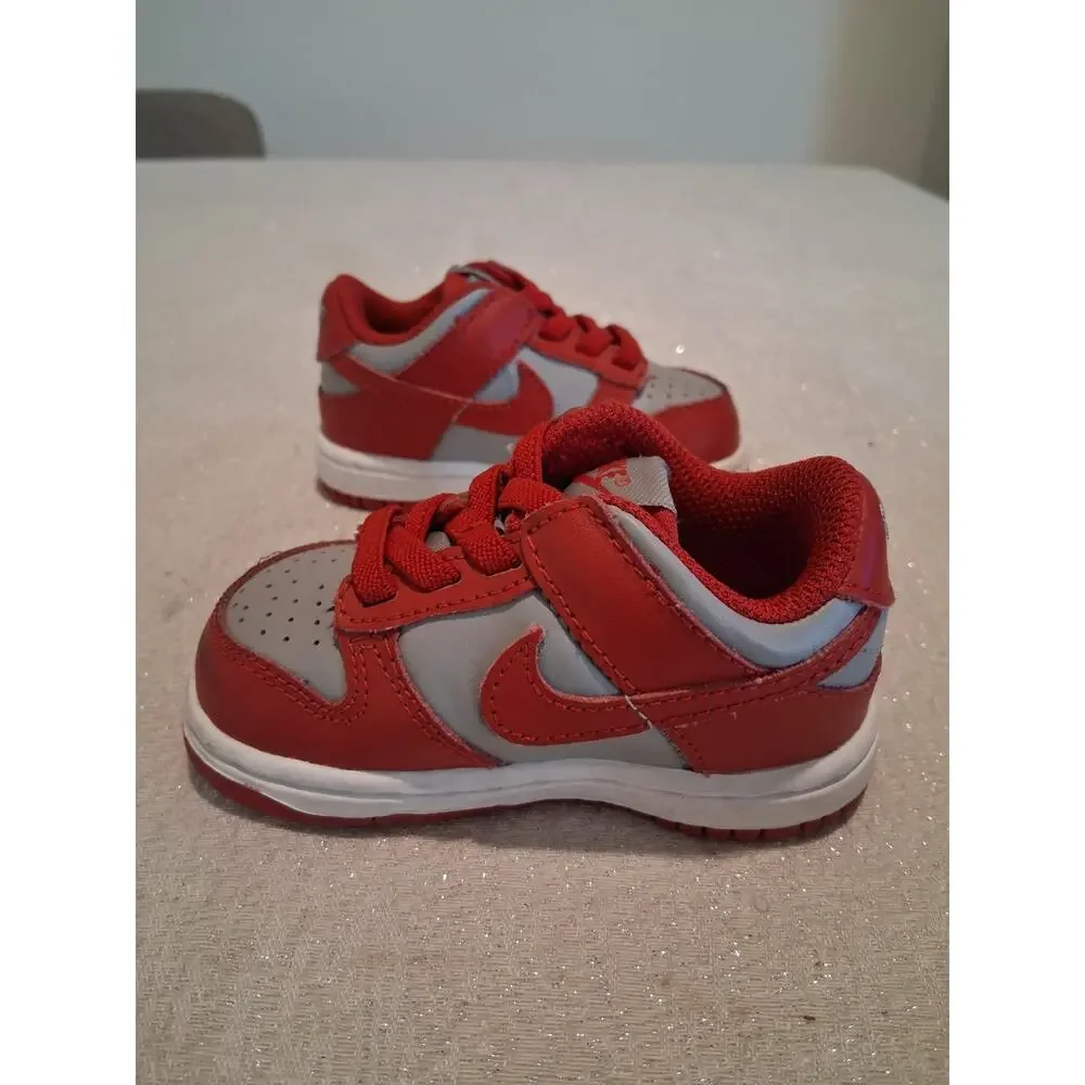 Nike Dunk Low TD UNLV Grey Red CW1589-002 Toddler Baby Size 4C NO INSOLES